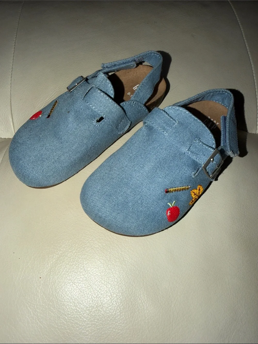 GAP Light Blue Embroidered Mary Jane Kids Shoes